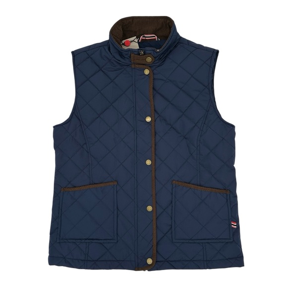 HUNTER Quilted Navy Vest | Sleeveless Puffer | Button Front, Pockets | Sz M NWT - Picture 1 of 7